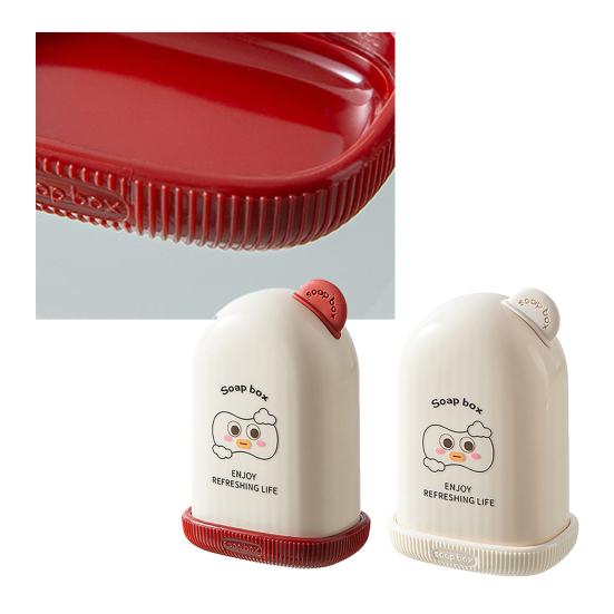 Scatola per Sapone con Coperchio Carina Custodia a Cartone Animato Contenitore per Sapone Compatto Sigillato a Prova di Perdite per Viaggi Viaggio di Lavoro