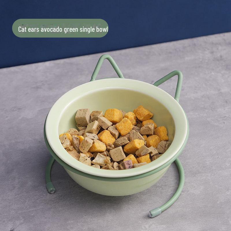 

Керамическая двойная миска для еды и воды для кошек и собак – эргономичный дизайн для защиты шейных позвонков