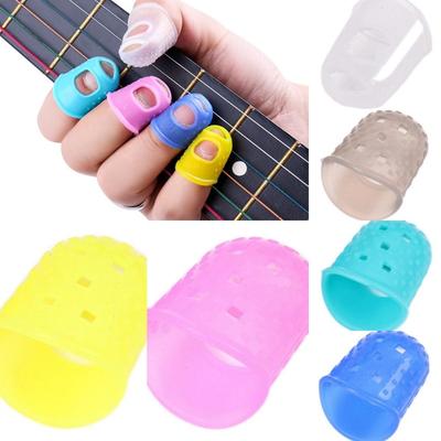 Protège-doigts de guitare de couleur unie, antidérapants, en Silicone, respirants, unisexe, 4 pièces/ensemble