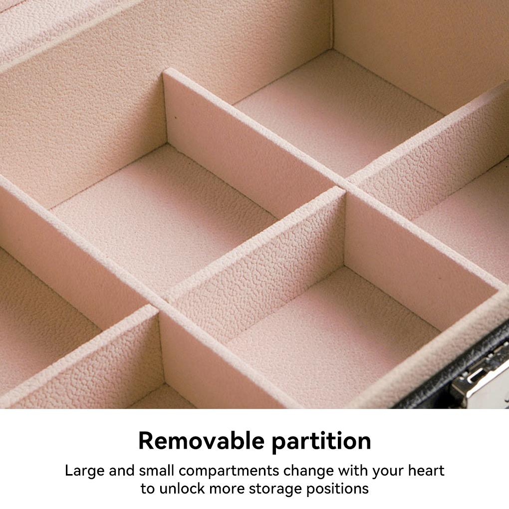 Box Double Layer Storage Lock Jewelry Display Organizer Ring Earrings Necklace Case Bracelet Packaging Container