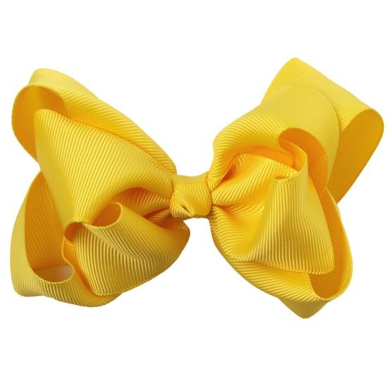 Bow Hairpin Safety Alloy Hair Clip with Burr-Free Metal Spring Double-Layer Threaded Webbing Bow Kids Non-Slip Hair Accessory