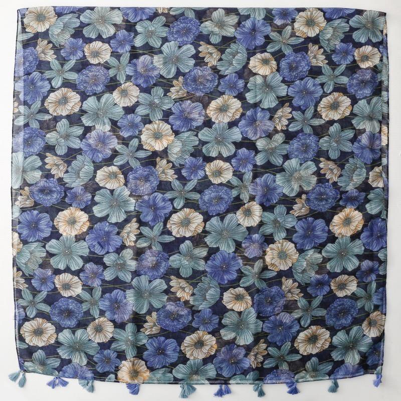 Spring Fashion Retro Poppy Floral Tassel Viscose Shawls Scarf Women High Quality Soft Hijab And Wrap Muslim Sjaal 180*90Cm