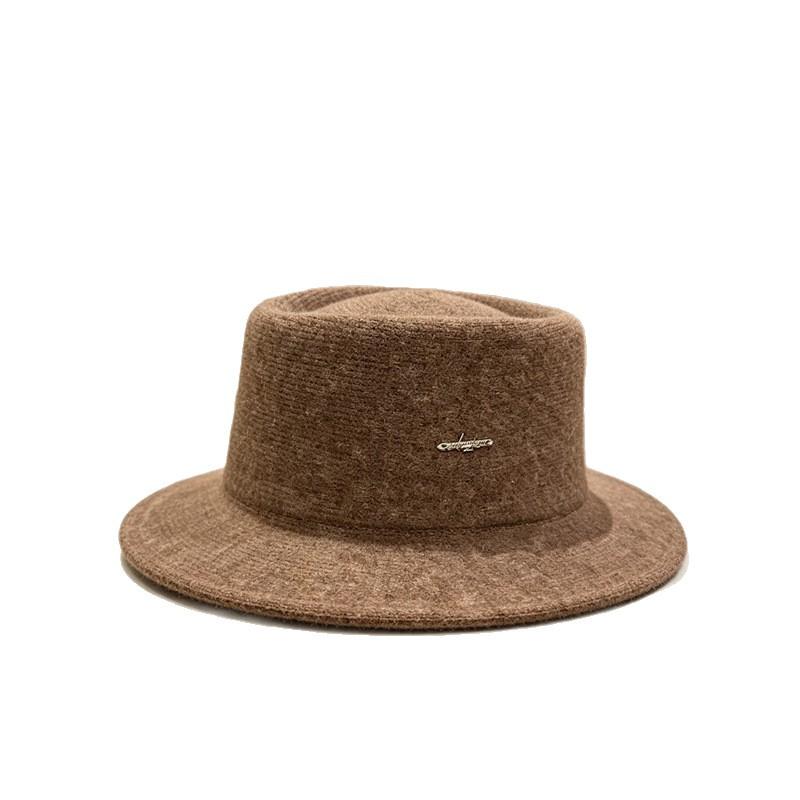 New small standard concave top elegant top hat children autumn and winter French retro flat brim warm face small bucket hat