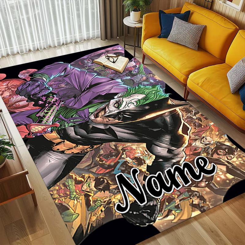 Custom Name Batman's Identity Living Room Non-Slip Area Rug Soft Carpet for Bedroom Kids Playroom Sofa Office Home Decor Doormat