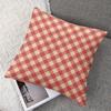 Blush Gingham Square Jacquard Pillow Cover for Sofa Office Waist Cushion Cover Home Decorative Pillowcase