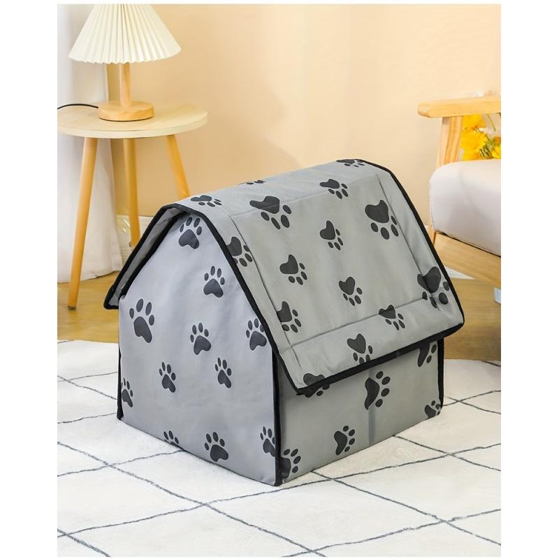 Pet Small Kennel, Dog House, Cat Kennel, Small Paw Graphic Foldable Pet Nest, Puppy Dog Cat House, Pet Kennel