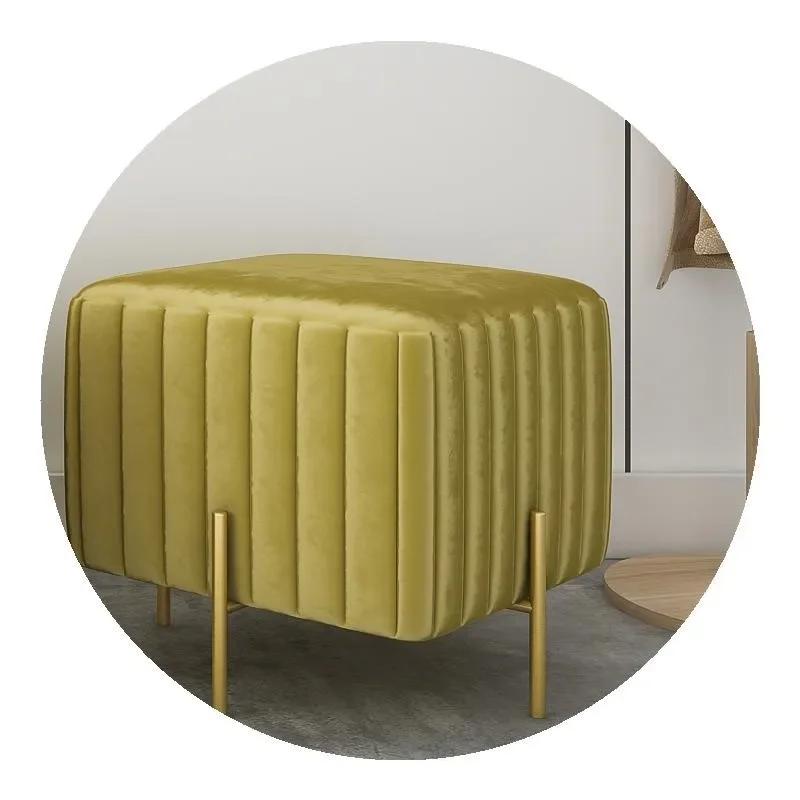 Hocker für Zuhause, Schuhe, Umkleidekabine, Hocker, kreativer Garderobenhocker, Sofa, Tritthocker, Schlafzimmer, bequeme Flanell-Bettbank