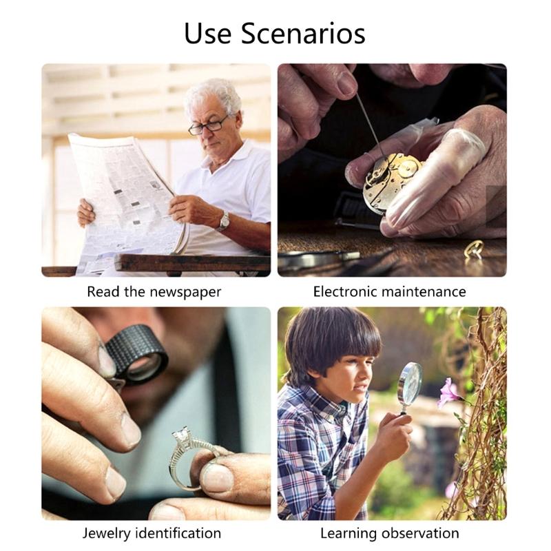 Magnifier Desktop With Led Desk Lamp Magnifying Glass Elderly Reader Brighter Viewer Screen Amplifier Reading Books