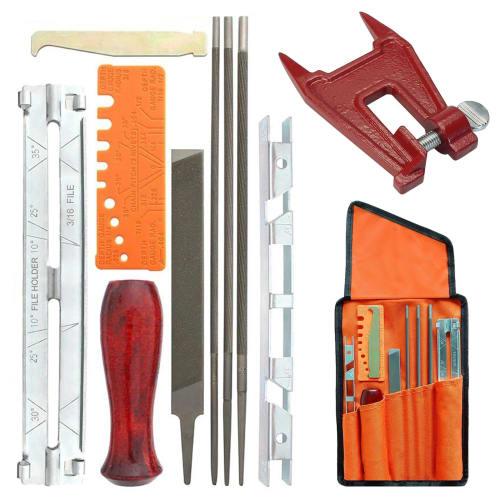 BTtime Chainsaw Sharpening Set, 11-Piece Set, Includes Sharpening Clamp, Sharpening Holder, 3 Types of Round Files (4.0mm/4.8mm/5.5mm), Flat File, Fil