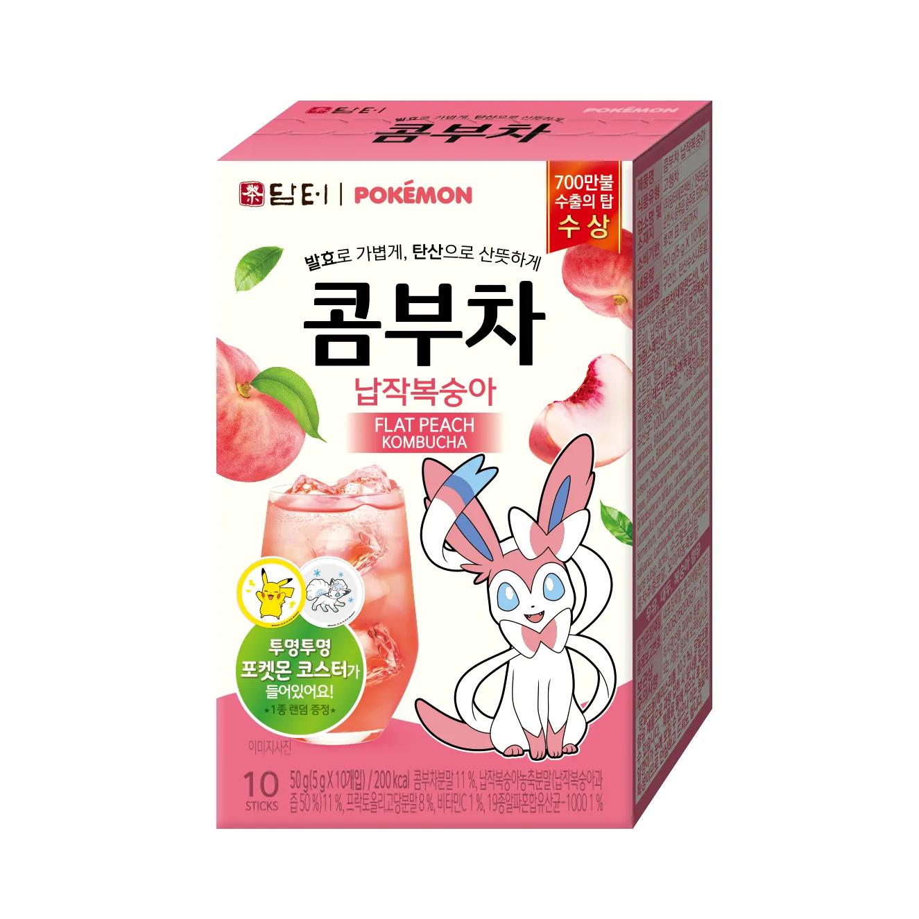 Damtuh Pokémon Kombucha Flat Peach 10T Sticker Gift Set