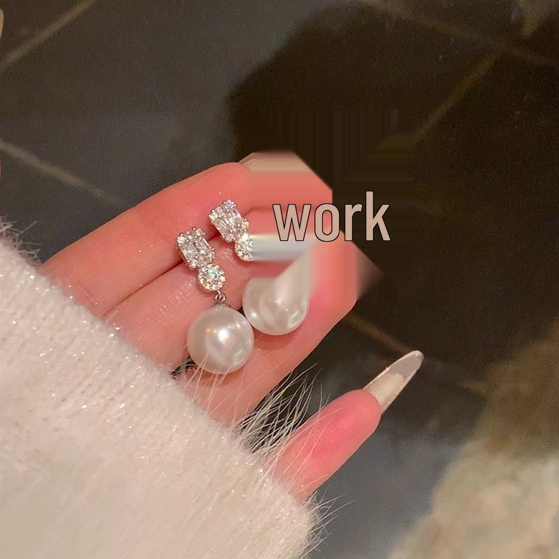 Pendientes de Borla de Flor de Perla de Aguja de Plata - Joyería de Moda para Mujer que Combina con Todo