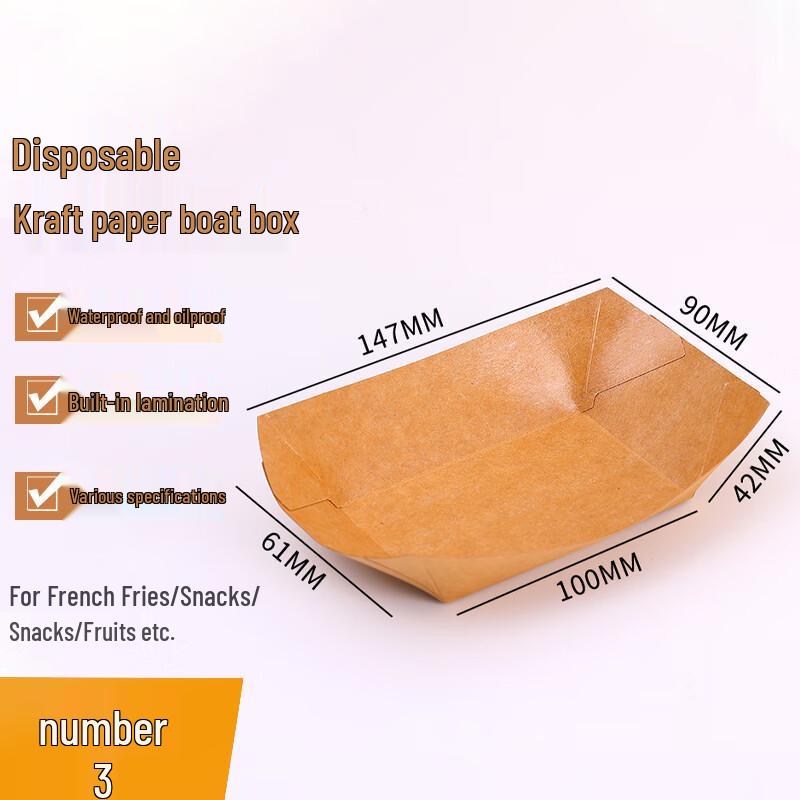 Homeglen Disposable Kraft Paper Boat Trays