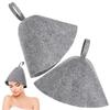 2Pcs Thickened Sauna Hat Felt Fabric Lightweight Cool Air Circulating Cap for Bathing Steaming Russian Sauna Room Accessories