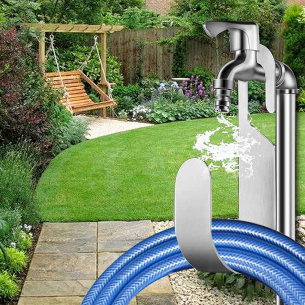 Storage Hook Rack Hose Holder Outdoor Faucet Hanger Garden Hanging Hooks Stainless Steel Material for Garden Faucets