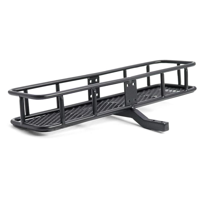 Metal Rear Tire Rack Hitch Cargo Carrier Spare Luggage Basket Suspension for 1/10 Axial SCX10 TRX4 D90 90046 TF2 RC Crawler Car
