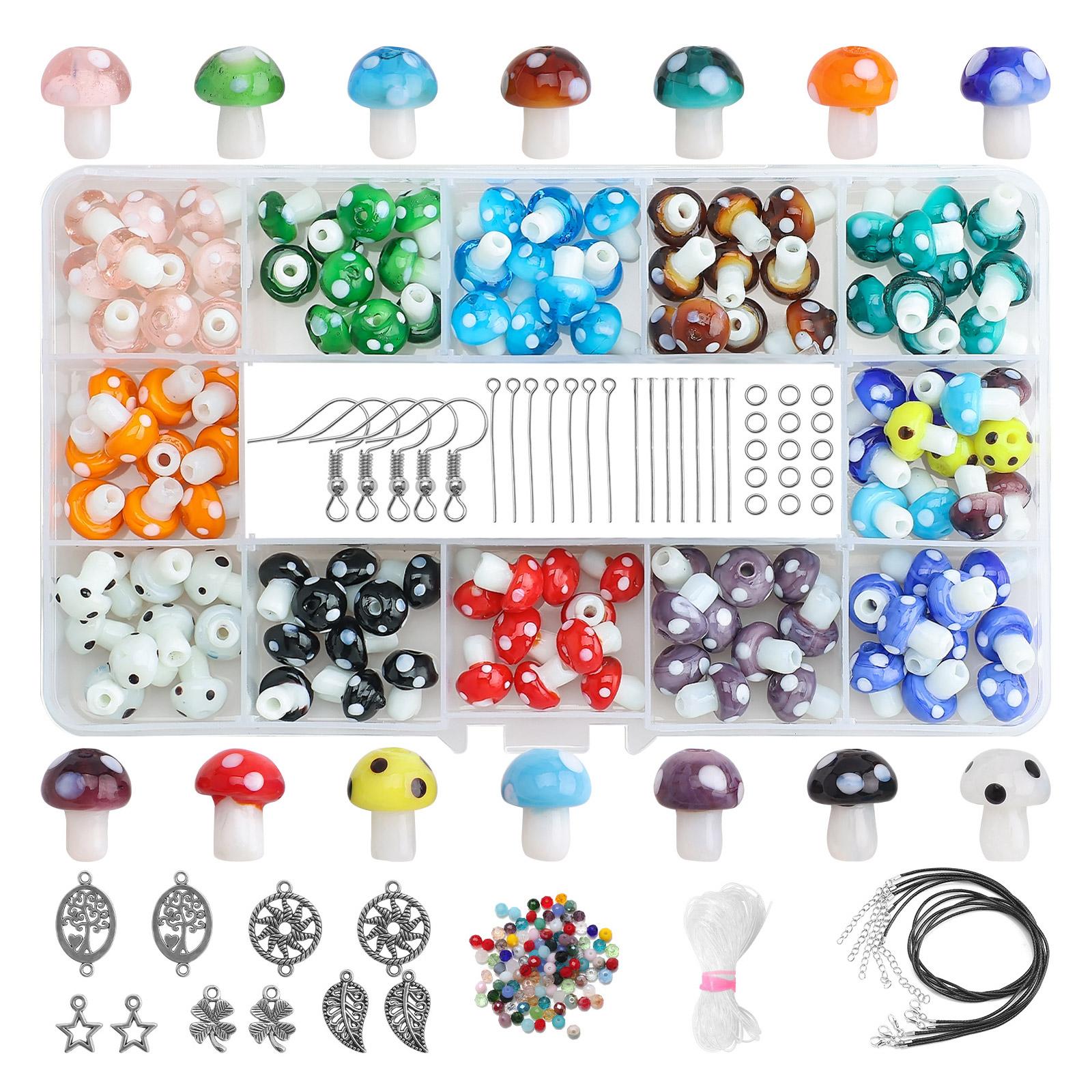 

Mushroom Bead Handmade Lampwork Beads Mixed Mushroom Charm Bead Spacer Loose Beads Jewelry Findings Decor 1