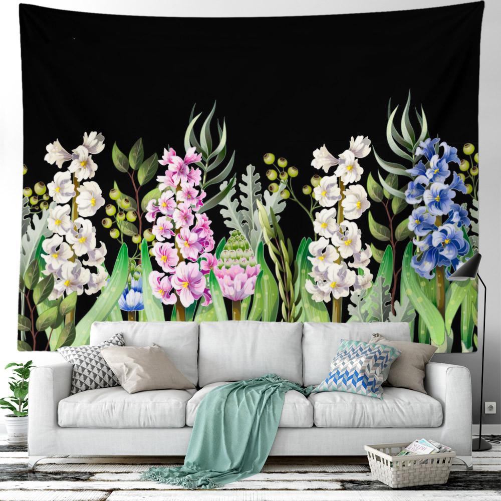 Green Plant Flower Tapestry Tropical Plant Series Hanging Landscape Flower Indoor Tapestry Room Decoration Aesthetics Bedroom