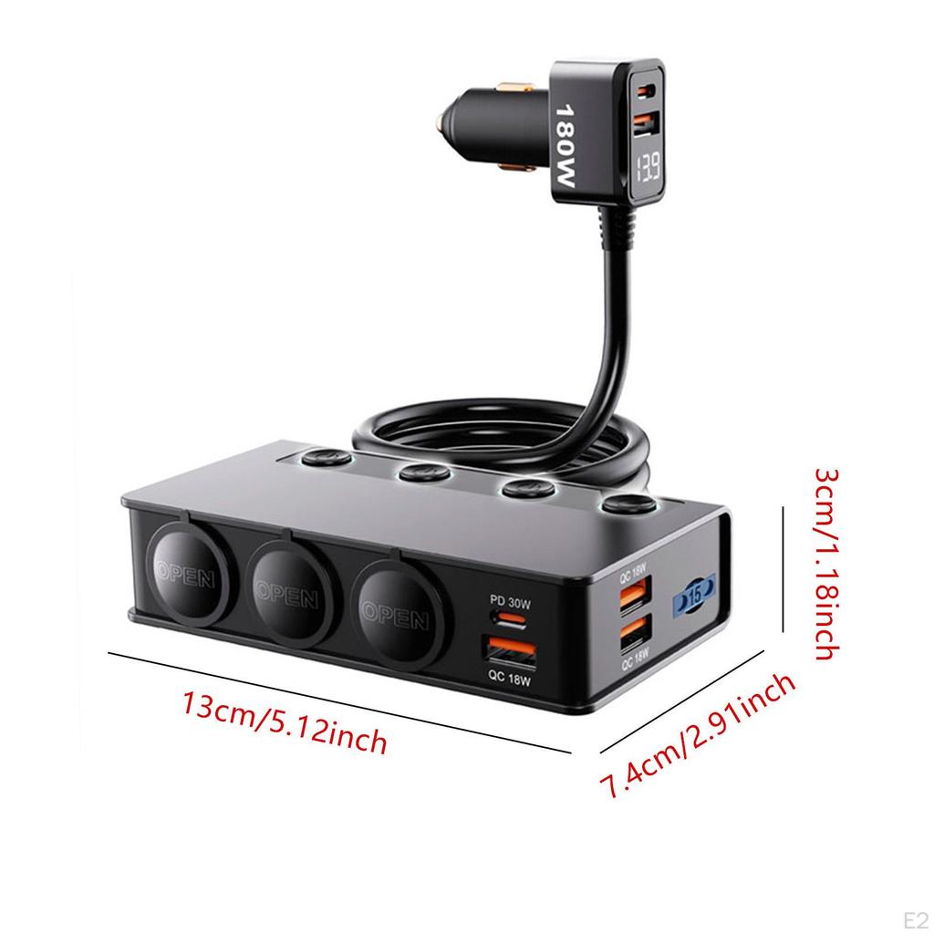 Car Cigarette Lighter Adapter Multi Port 12V/24V Splitter