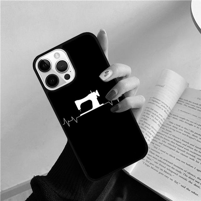 love Sewing Machine Pattern Coque Shell For iPhone 17 Air 15 16 14 13 12 Pro Max 11 Pro Max Plus Phone Case Cover
