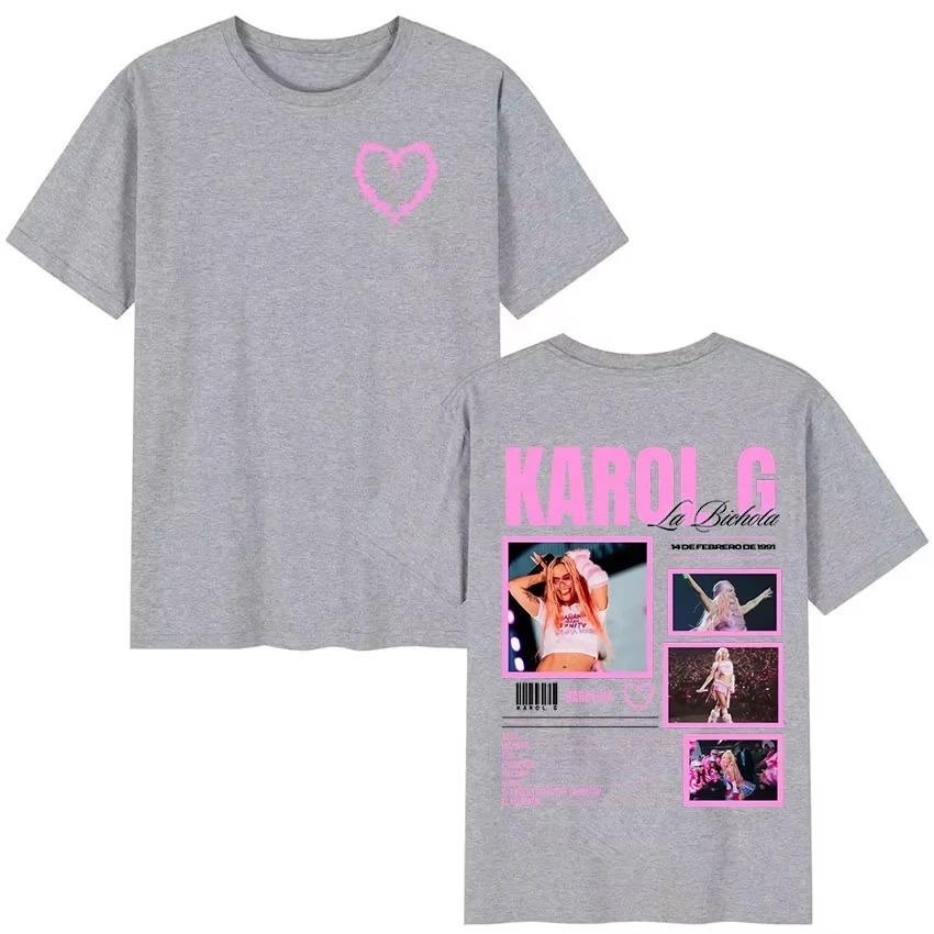 Singer KAROL G Tour 2026 Graphic T Shirt Unisex Retro Aesthetic Fashion Harajuku Cotton T-shirt Streetwear Oversized Tshirt
