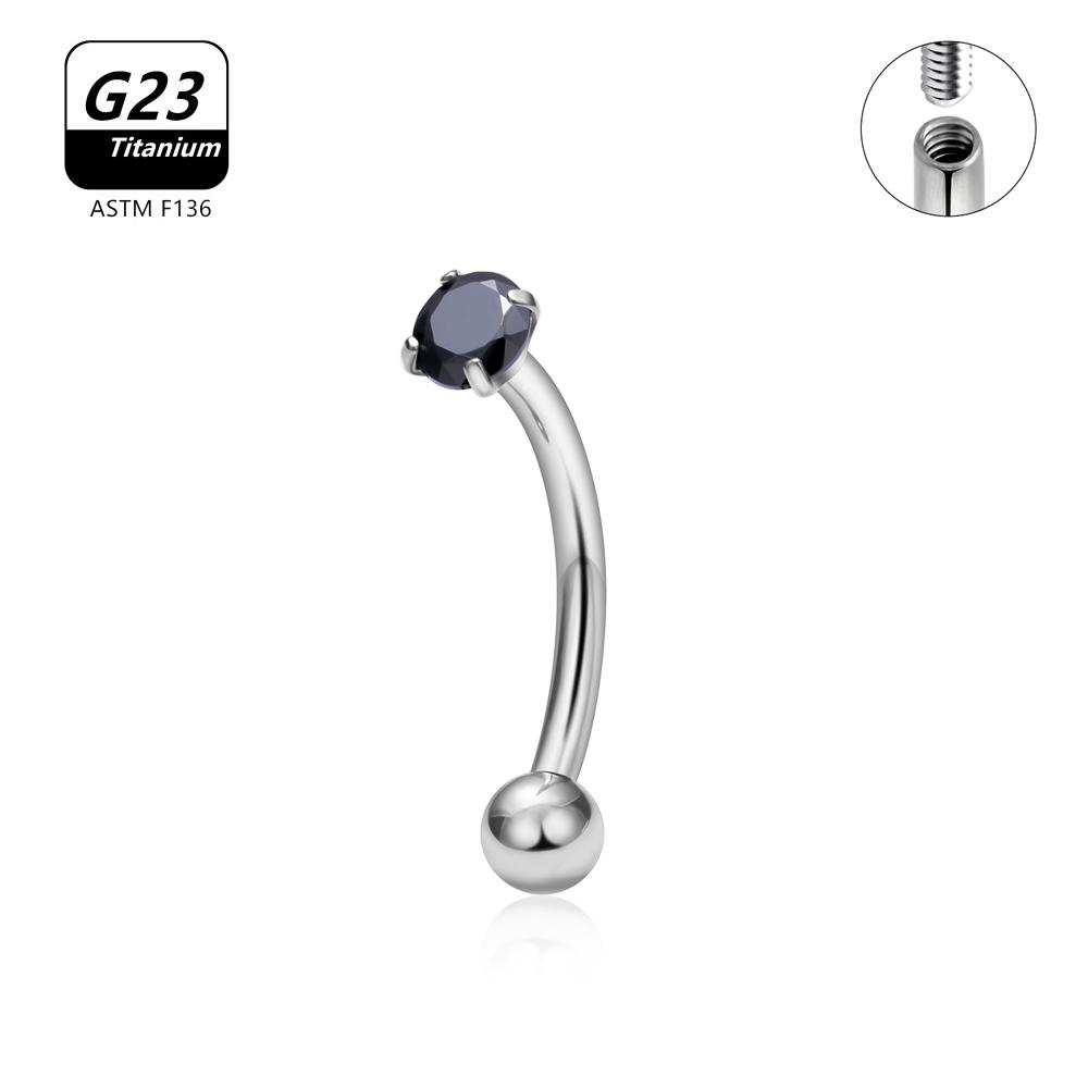 G23 Titanium ASTM-F136 Piercings Eyebrow Internal thread Eyebrow Piercings Body Zircon For Women zircon Earring