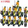 11 uds./lote Figuras Medievales Edad Media Roma Guerreros Soldados Caballo Castillo Rey Dragón Caballeros Bloques de Construcción Ladrillos Juguetes regalos