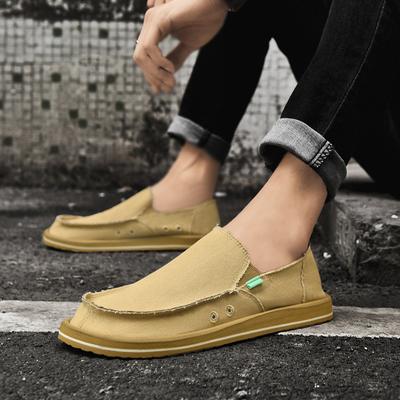 2025 New Spring Handmade Canvas Casual Men Shoes Design Fashion Sneakers Man Loafers Breathable Low Top Flat Shoes Soft Driving