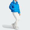 adidas Originals Kurze Vegane Pufferjacke Mit Stehkragen Und Einfarbigem Logo Damen Oberbekleidung Blau IJ8234
