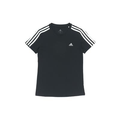 T-shirt Sportiva Girocollo Manica Corta con 3 Strisce Donna Top Nero GL0784