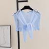 White Knitted Shawl Cape Hip Scarf All-match Fake Collar  Women