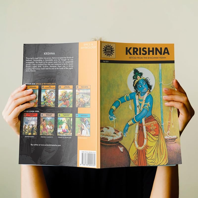 Krishna: Retold from the Bhagawat Puran Indian Mythology, History & Folktales Cultural Stories for Kids & Adults Illustrated Comic Books Amar Chit