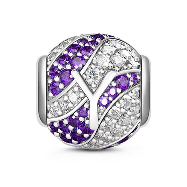 Kulaté Pave Abc Písmeno abecedy 925 Sterling Silver korálky Charm Fit Originální módní náramky pro kutily pro ženy Dárkové šperky