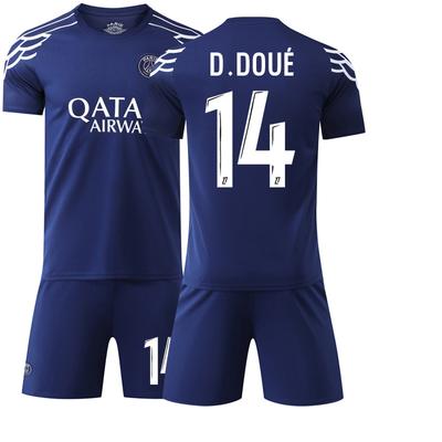 2024-25 New Sapphire Blue PSG 3rd Away Jersey #7 Mbappé #10 Dembélé #30 Messi Football Jerseys