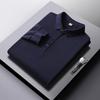 Tricou polo cu mânecă lungă pentru bărbați, primăvară și toamnă, lejer de afaceri casual, tricou cu revere, tricou tânăr de culoare uni, îmbrăcăminte pentru tată
