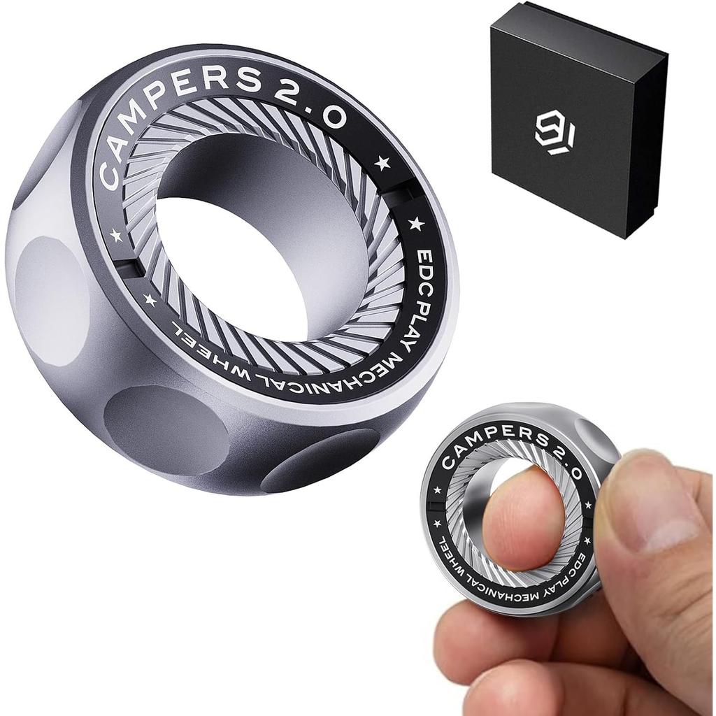 Fidget Spinner for Stress Relief, DIY Magnetic Fidget Ring with Engaging Sounds, EDC Stainless Steel Toys, Perfect for Work, Study, Waiting Etc.