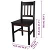 VidaXL 2x Pine Wood Dining Chair Dark Brown Kitchen Chair 241516