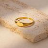 Vergoldeter Edelstahl personalisierter Wind einfacher schlichter Ring geometrischer Ring Schmuck Nische heiß verkaufend