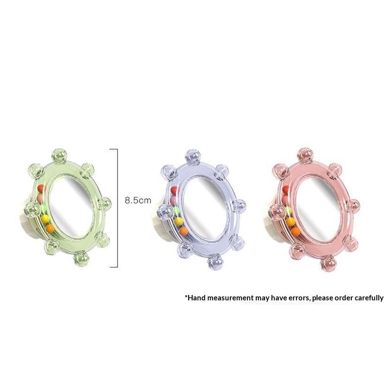Parrot Play Perch Wear Resistant Colorful Spinning Ball with Bell Mirror Puzzle Toy for Cockatiel Cage Entertainment
