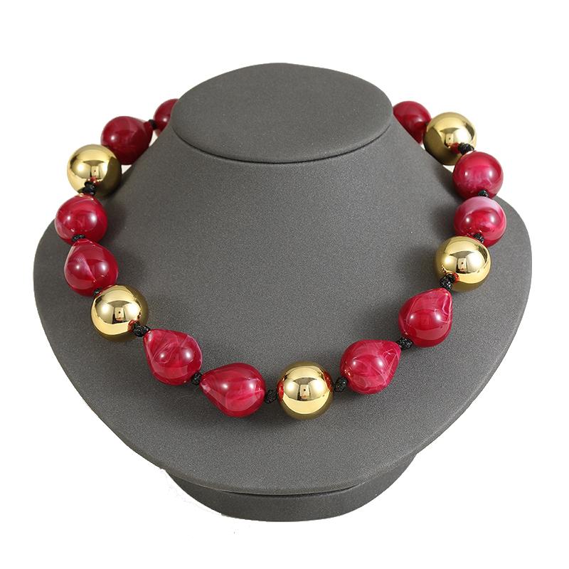 Elegantní náhrdelník s korálky ve tvaru kapky pro ženy Módní choker náhrdelníky Punk Hip-hop Pryskyřičné Akrylové Obojky Šperky
