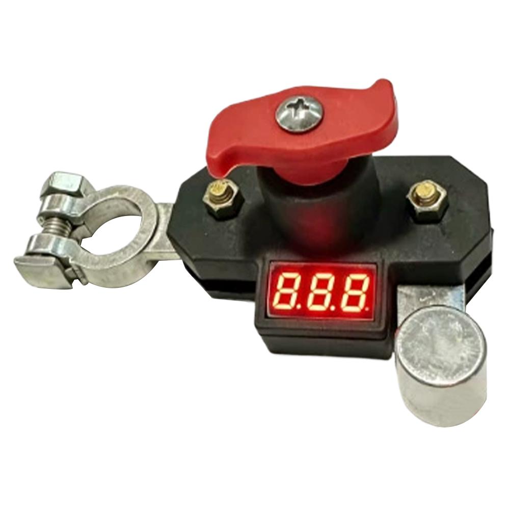 12V-24V Car Battery Disconnect Switch With Digital Voltmeter Bidirectional Joint Can Rotate Power Disconnect Switch
