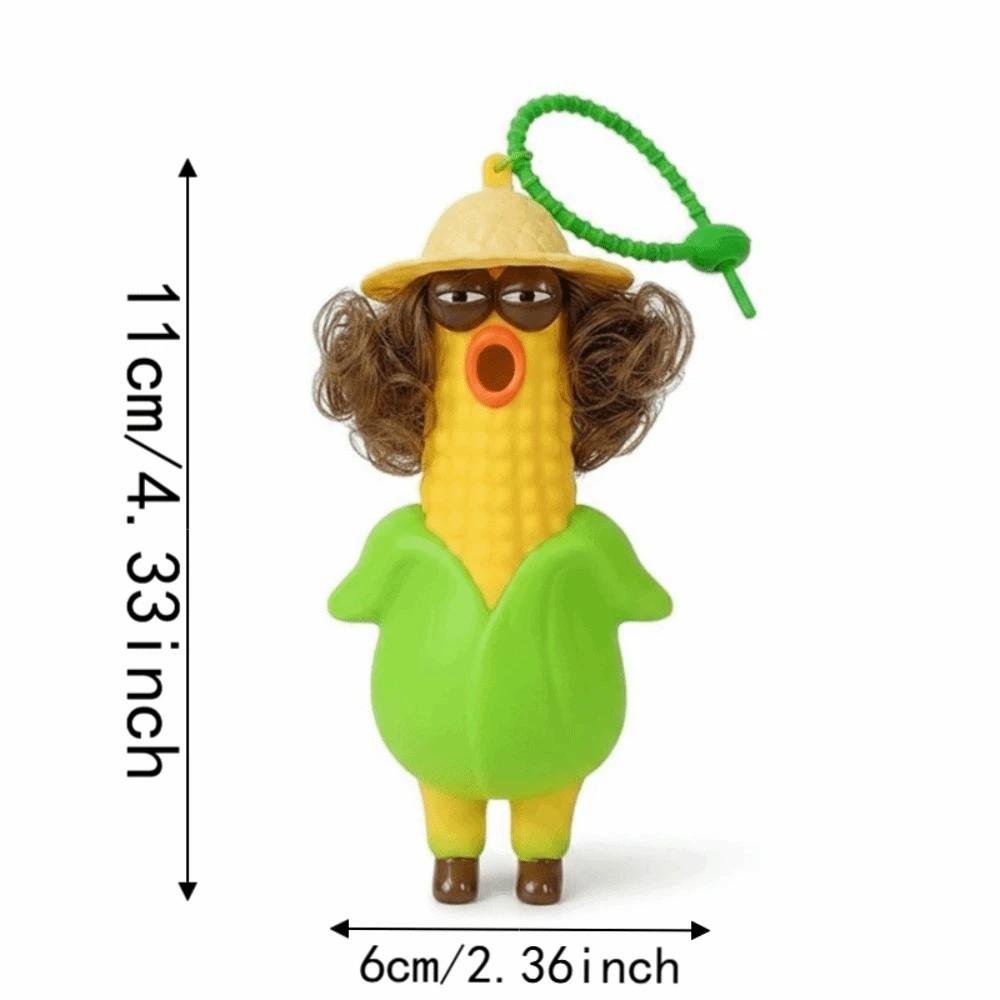 Shrill Corn Key Chain Flexible Squishy Toy Pendant Sensory Toy Screaming Chicken Teens