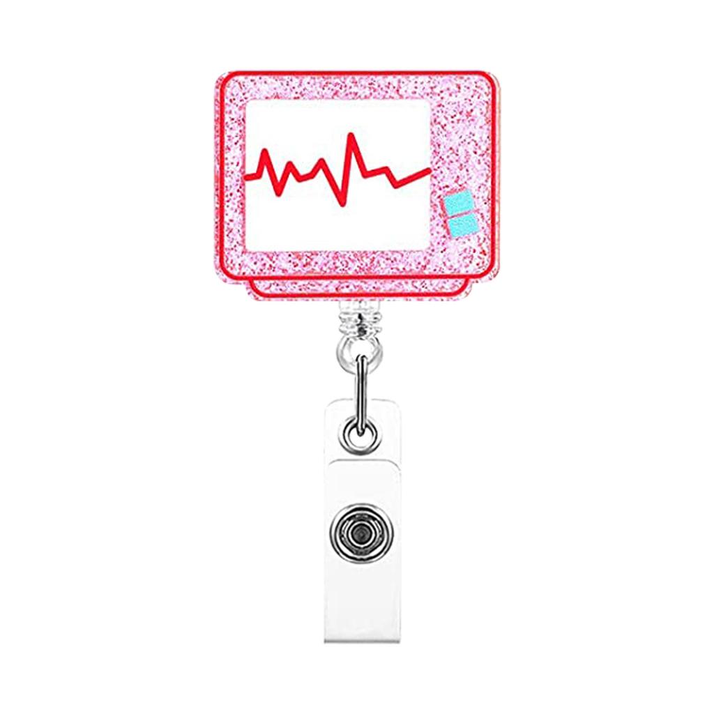 Acrylic Badge Clip Retractable Badge Reel Badge Holder Acrylic For Student Nurse Teacher
