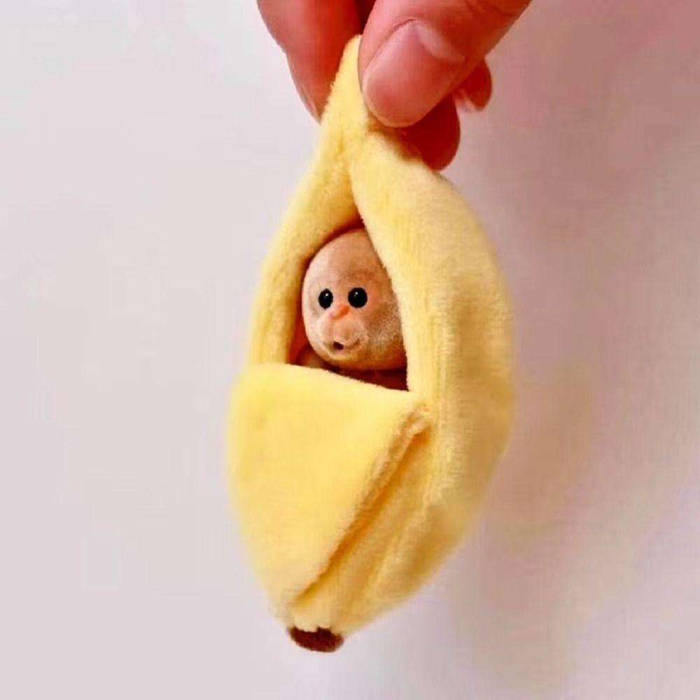 Cartoon Decor Monkey Banana Plush Yellow Color Doll Sleeping Bag Banana Doll Clothes Kids Toy