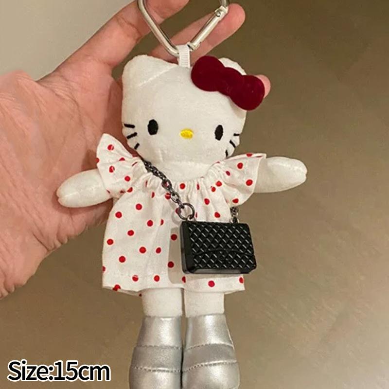 Long Leg Hello Kitty Plush Keychain Cute Kt Cat Dress Up Backpack Pendant Gift Hello Kitty Keychains Car Accessories Backpacks