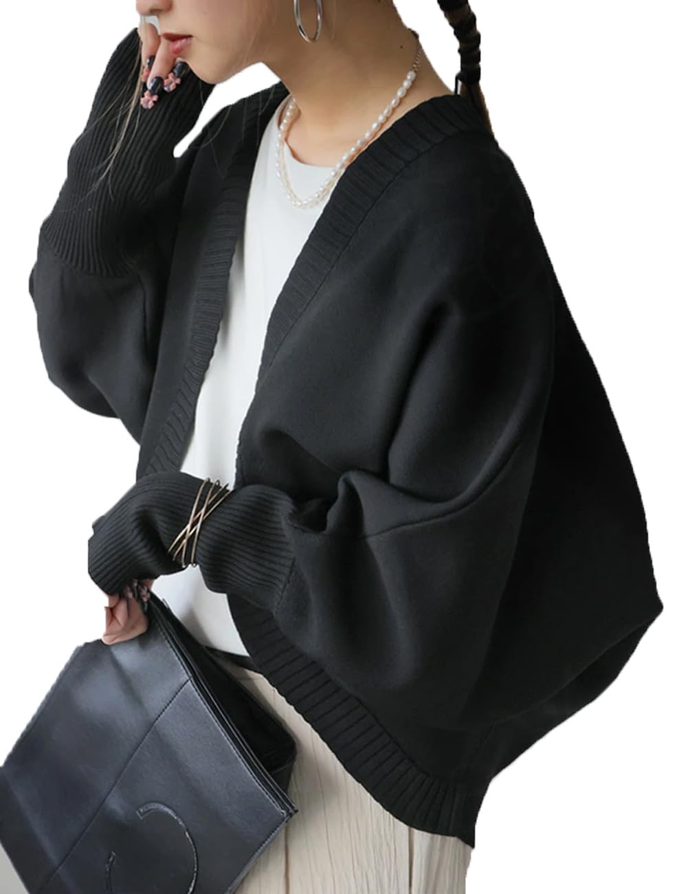 antiqua Кардиган-болеро из губчатого трикотажа, Женский, PN-00528, Один размер 05, Черный