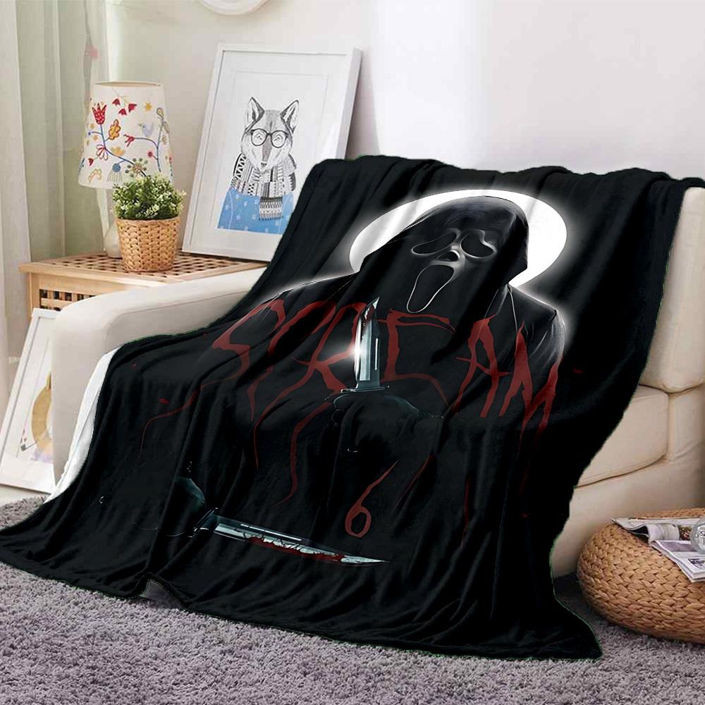 1 Stück Scream Weiche Bequeme Decke Digitaldruck, Ganzjahres Mehrzweck Strickgewebe Bettwäsche, Büro, Sofa Heimdeko Decke