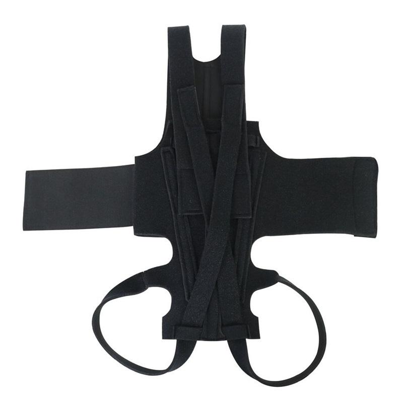 Comfortable Black Dog Back Support Vest Breathable Reusable Pet Orthopedic Support Brace Adjustable Dog Chest & Back Bracket Dog