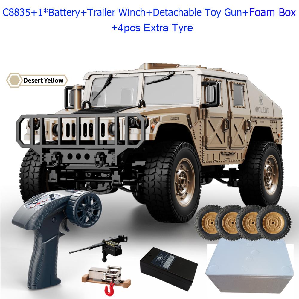 C8835 1:14 RC Car 2.4G Remote Control Car 4WD Off-road Climbing Simulation All-terrain RC Crawler Military Jeep JJRC RC Toys