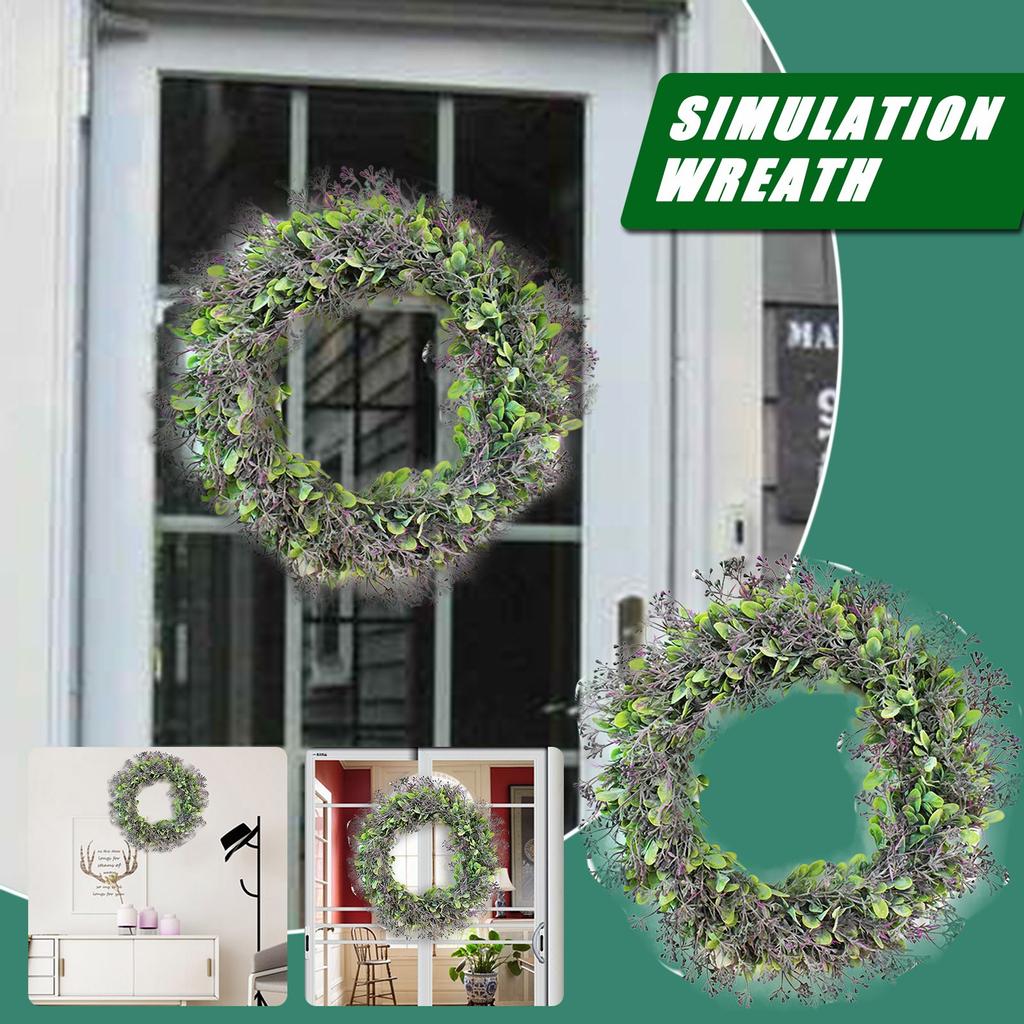Flocking large simulation wreath 18 inch for Front Door