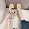 Baotou Half Slippers Women's Summer Wear 2025 New Flat Mary Jane Single Shoes Pearl One Pedal Muller Sandals